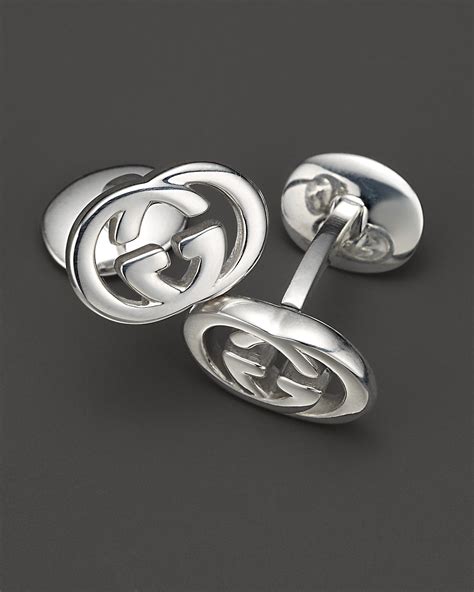 gucci cufflinks blue sterling|gucci silver cufflinks for men.